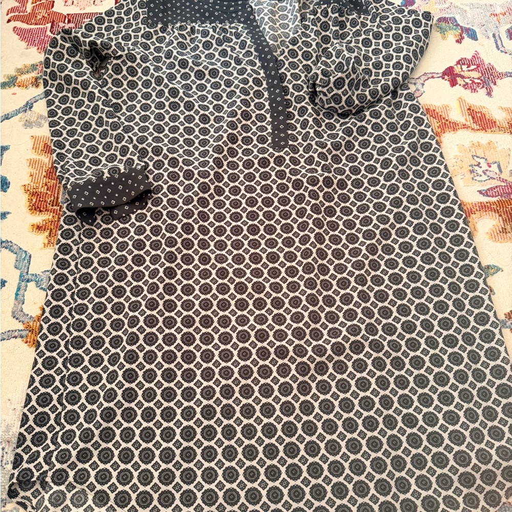 LOFT Black and White Patterned Mini Dress